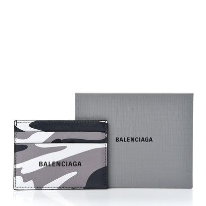 Balenciaga Calfskin Logo Camo Printed Cash Card Holder Grey 8 of 8