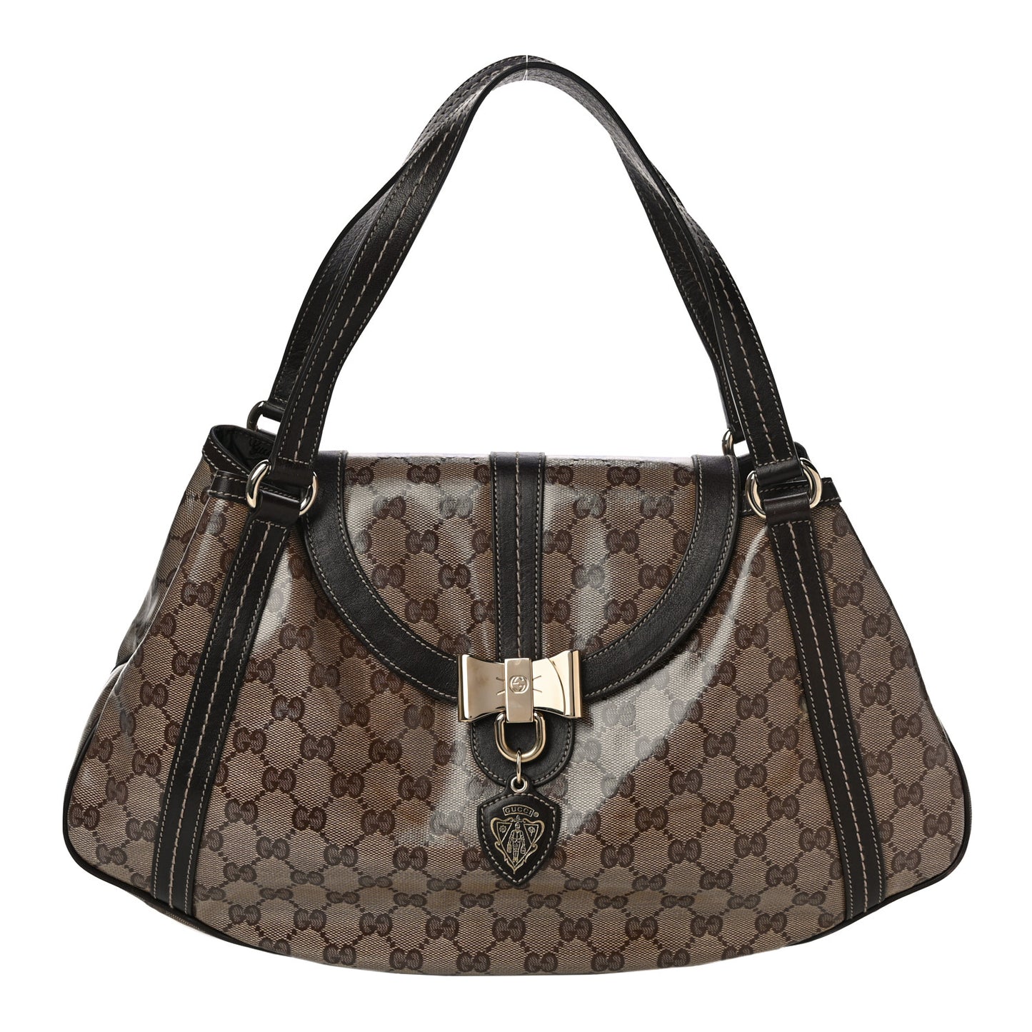 Crystal Monogram Duchessa Flap Shoulder Bag Dark Brown