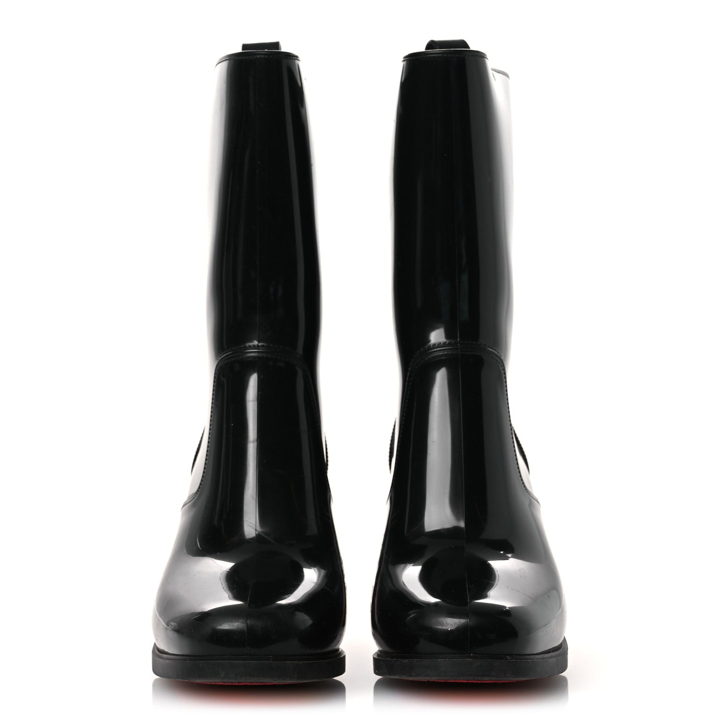 Recycled PVC Calfskin Loubirain 70 Boots 37 Black