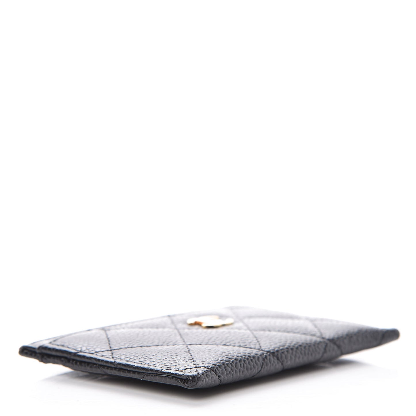 Caviar Quilted Card Holder Black