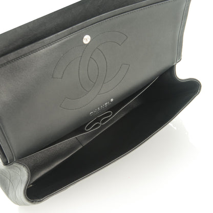 Chanel Crumpled Calfskin Quilted Jumbo Double Flap So Black 6 of 8