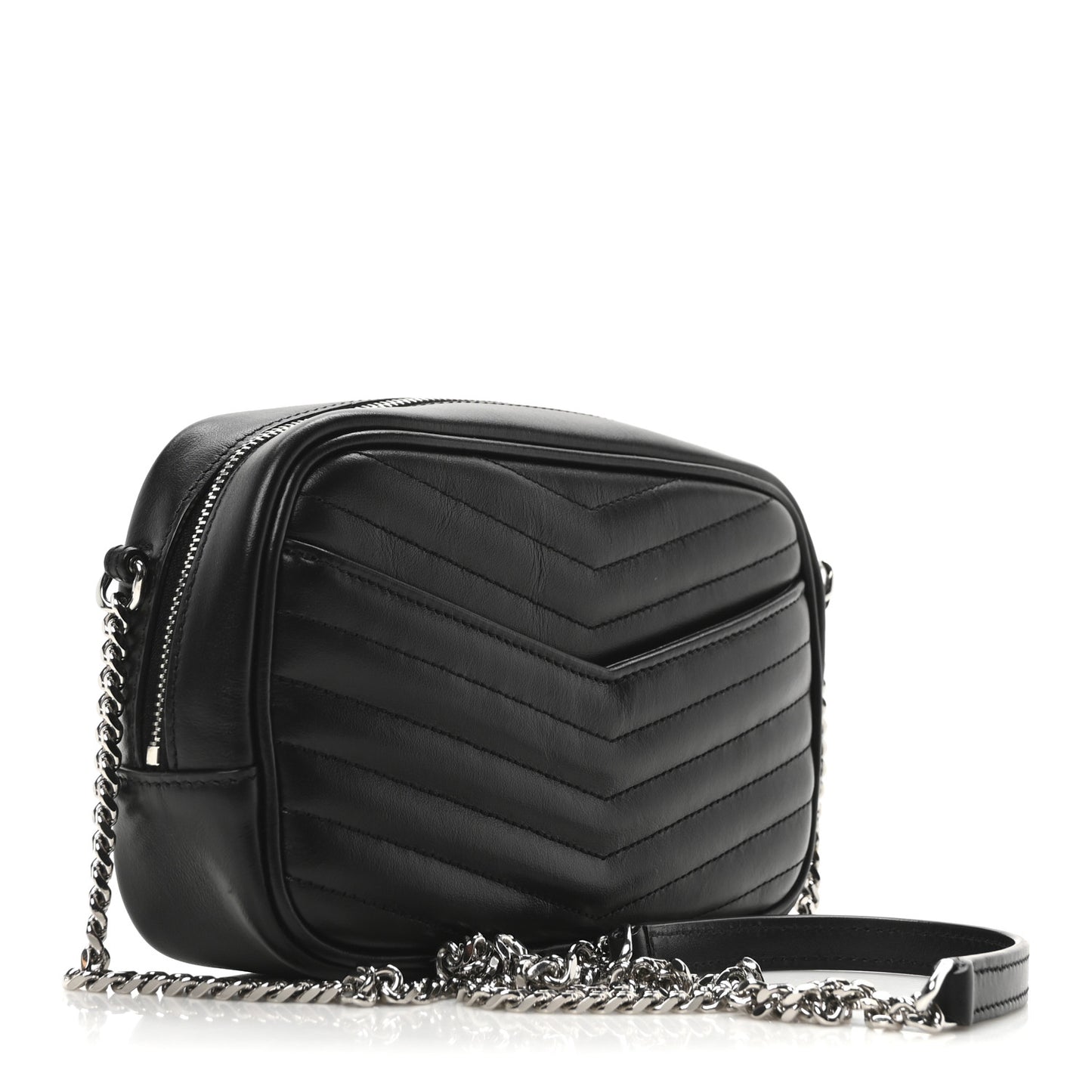 Calfskin Matelasse Monogram Mini Lou Camera Bag Black