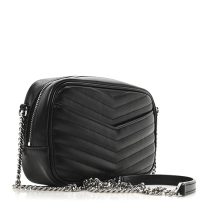 Saint Laurent Calfskin Matelasse Monogram Mini Lou Camera Bag Black 3 of 10
