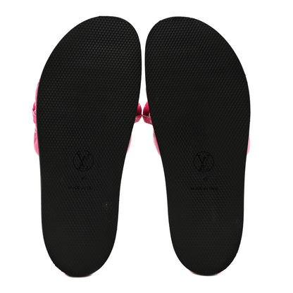 Louis Vuitton Calfskin Embossed Monogram Sunset Flat Comfort Mule 40 Rose Pop 6 of 8
