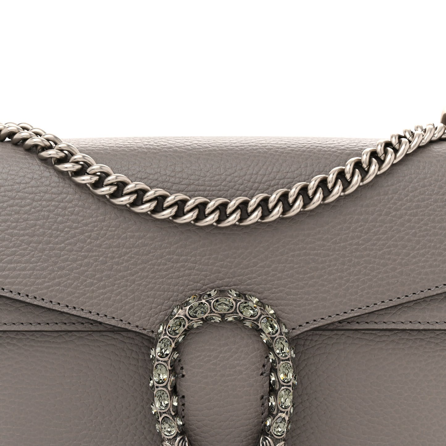 Pebbled Calfskin Small Dionysus Shoulder Bag Dusty Grey
