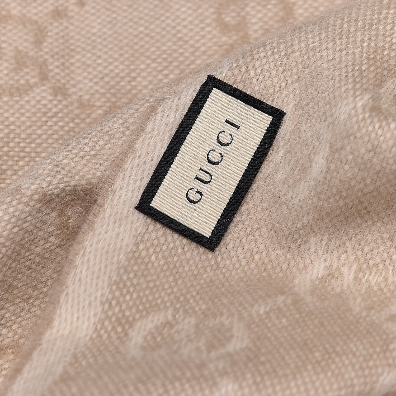 Gucci Wool Angora Monogram Web New Nikky Scarf Sand Blue 4 of 5