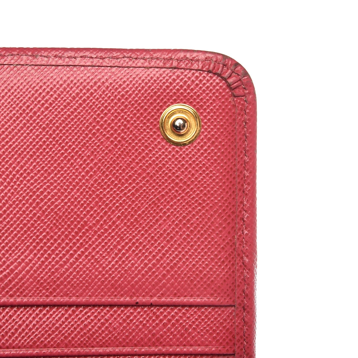 Prada Saffiano Metal Continental Flap Wallet Peonia 7 of 12