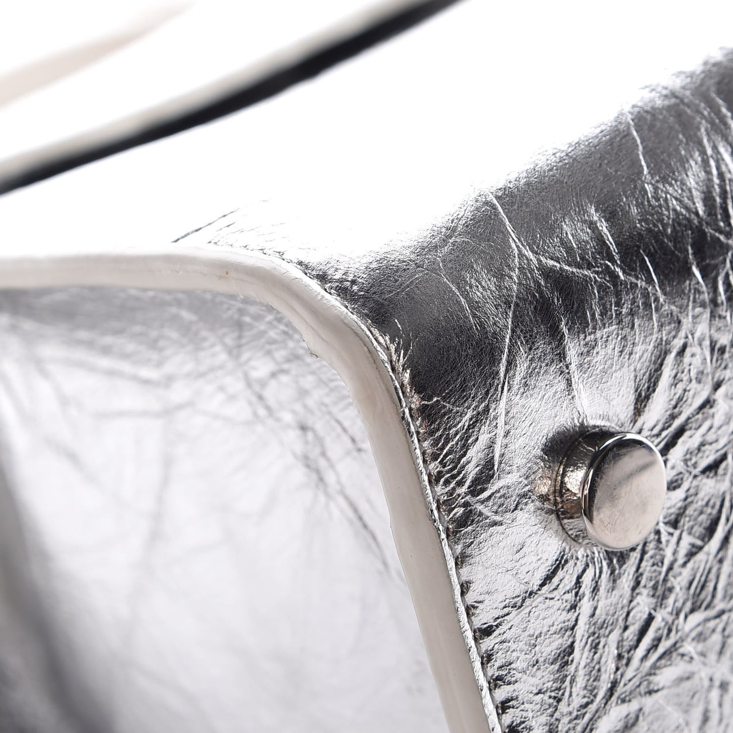 Metallic Calfskin Medium Diorever Flap Silver