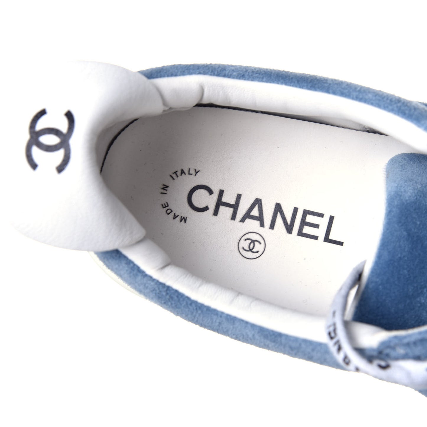 Suede Calfskin Sneakers 42 Light Blue
