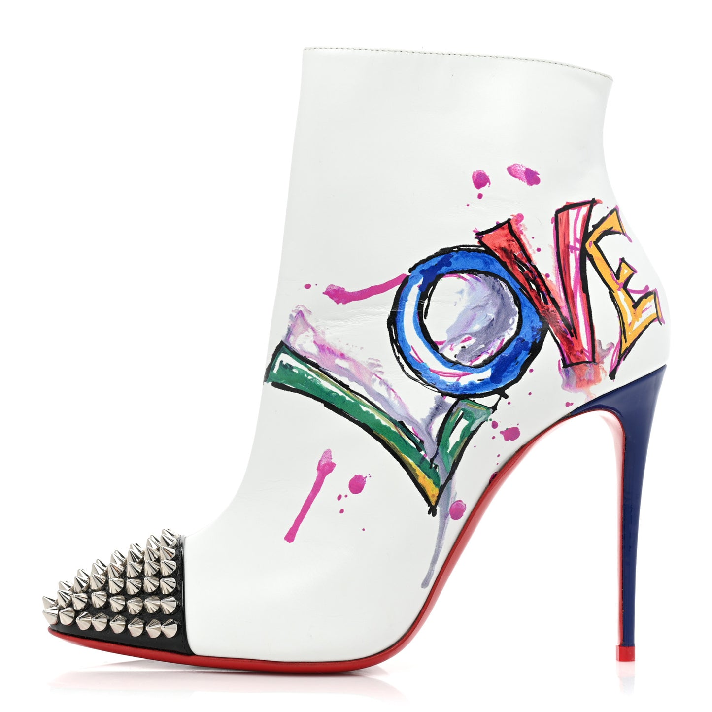 Calfskin Patent Love Is A Boot 100 Booties 38 White