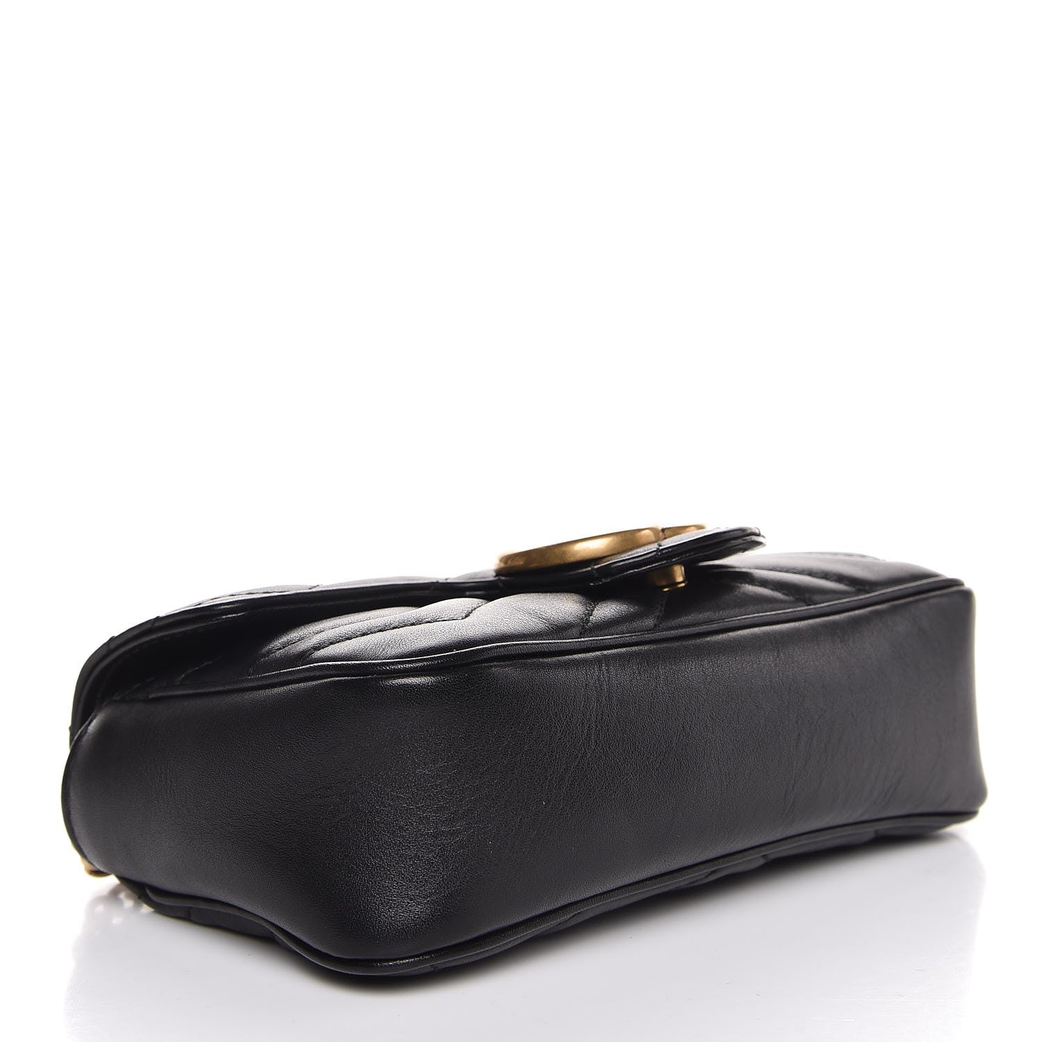 Gucci Calfskin Matelasse Super Mini GG Marmont Shoulder Bag Black 4 of 8