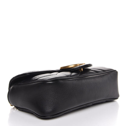 Gucci Calfskin Matelasse Super Mini GG Marmont Shoulder Bag Black 4 of 8