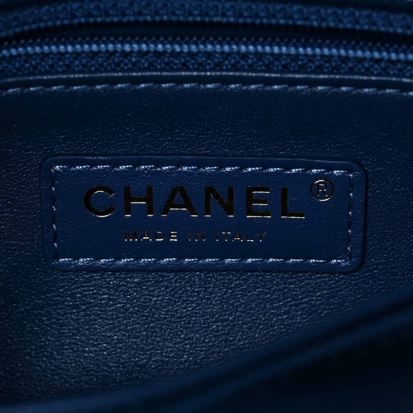 Caviar Quilted Lizard Embossed Mini Coco Handle Flap Dark Blue