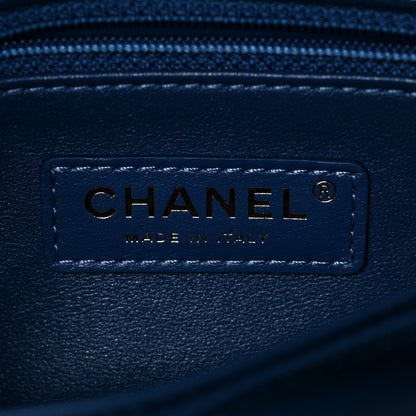 Chanel Caviar Quilted Lizard Embossed Mini Coco Handle Flap Dark Blue 6 of 9