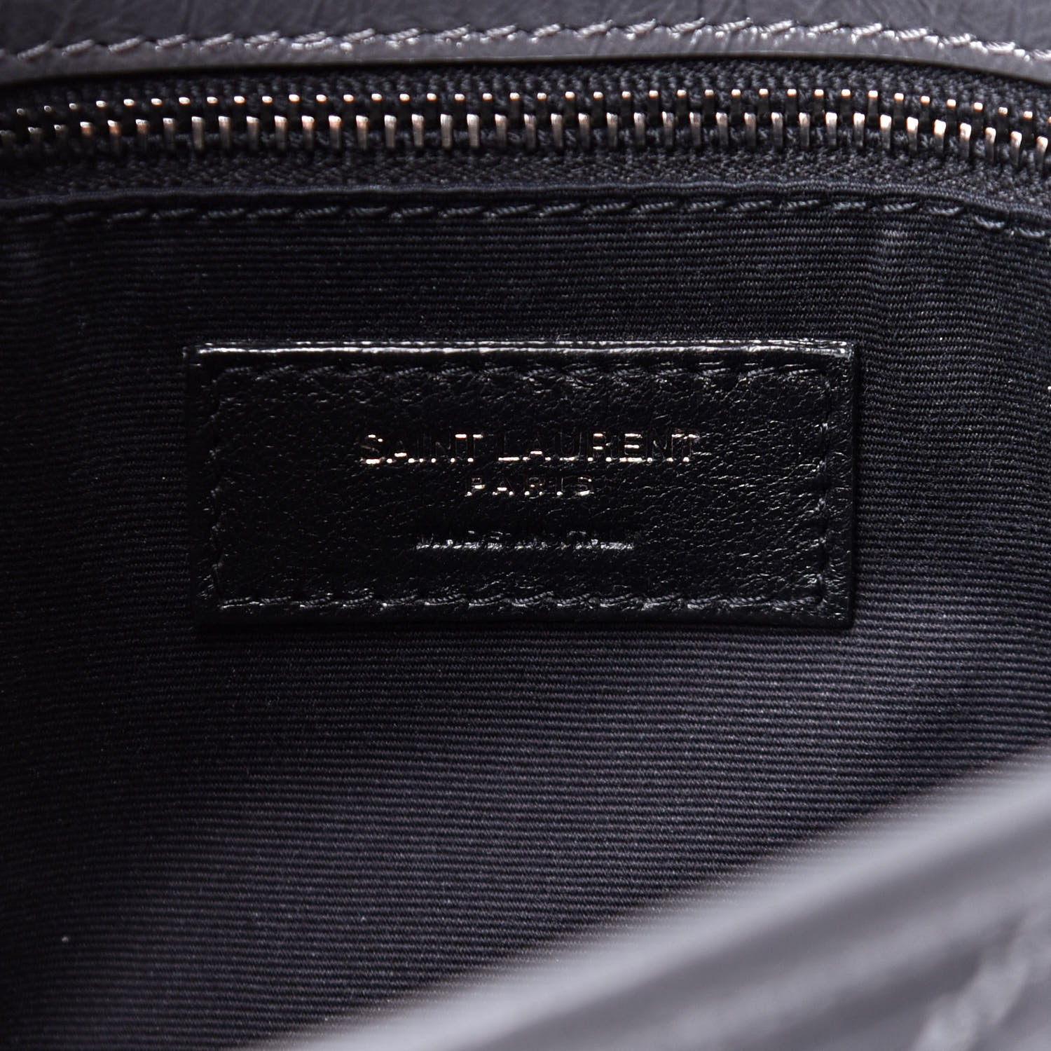 Saint Laurent Crinkled Calfskin Matelasse Monogram Medium Niki Chain Satchel Asphalt 9 of 14