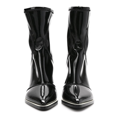 Fendi Glossy Neoprene FFrame Ankle Boots 38 Black 2 of 8