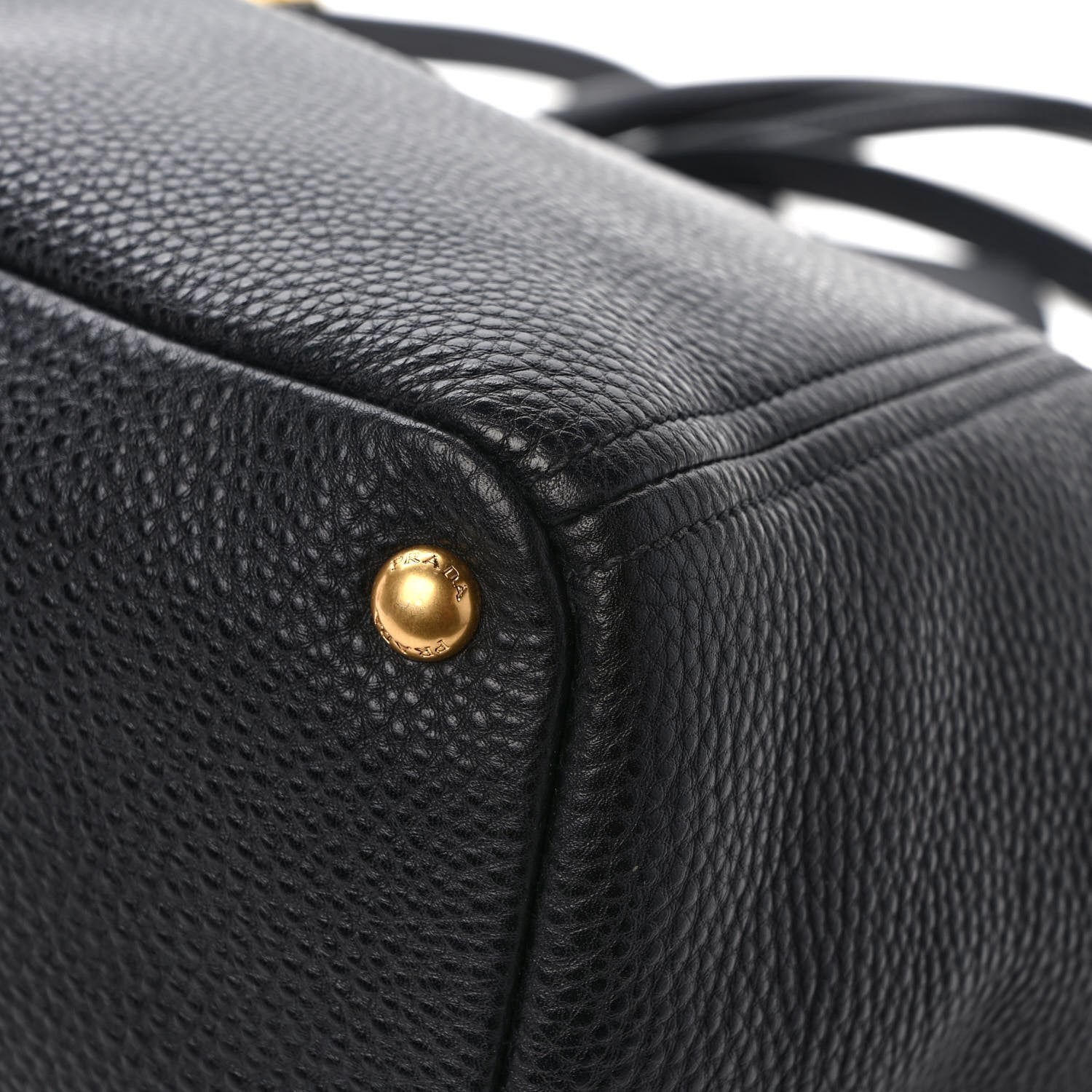 Prada Vitello Daino Side Pocket Tote Black 10 of 10