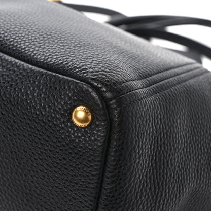 Prada Vitello Daino Side Pocket Tote Black 10 of 10