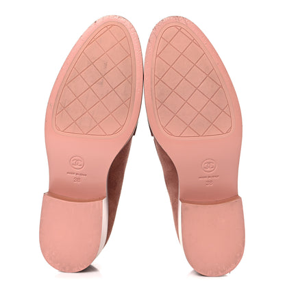 Chanel Suede Metal CC Mocassin Loafers 38 Pink 6 of 9