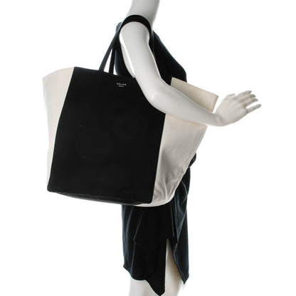 Celine Cotton Large Phantom Luggage Bi-Cabas Black White 2 of 7