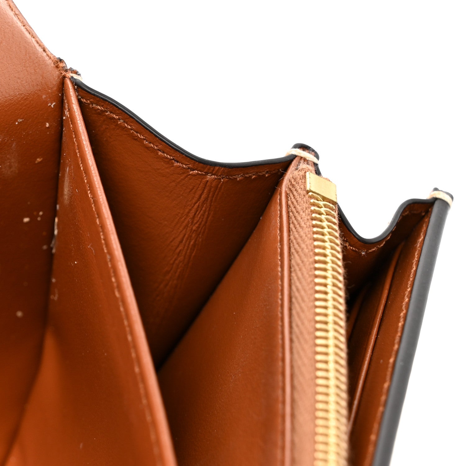 Celine Satinated Calfskin Long Tri-Fold Wallet Tan 9 of 12