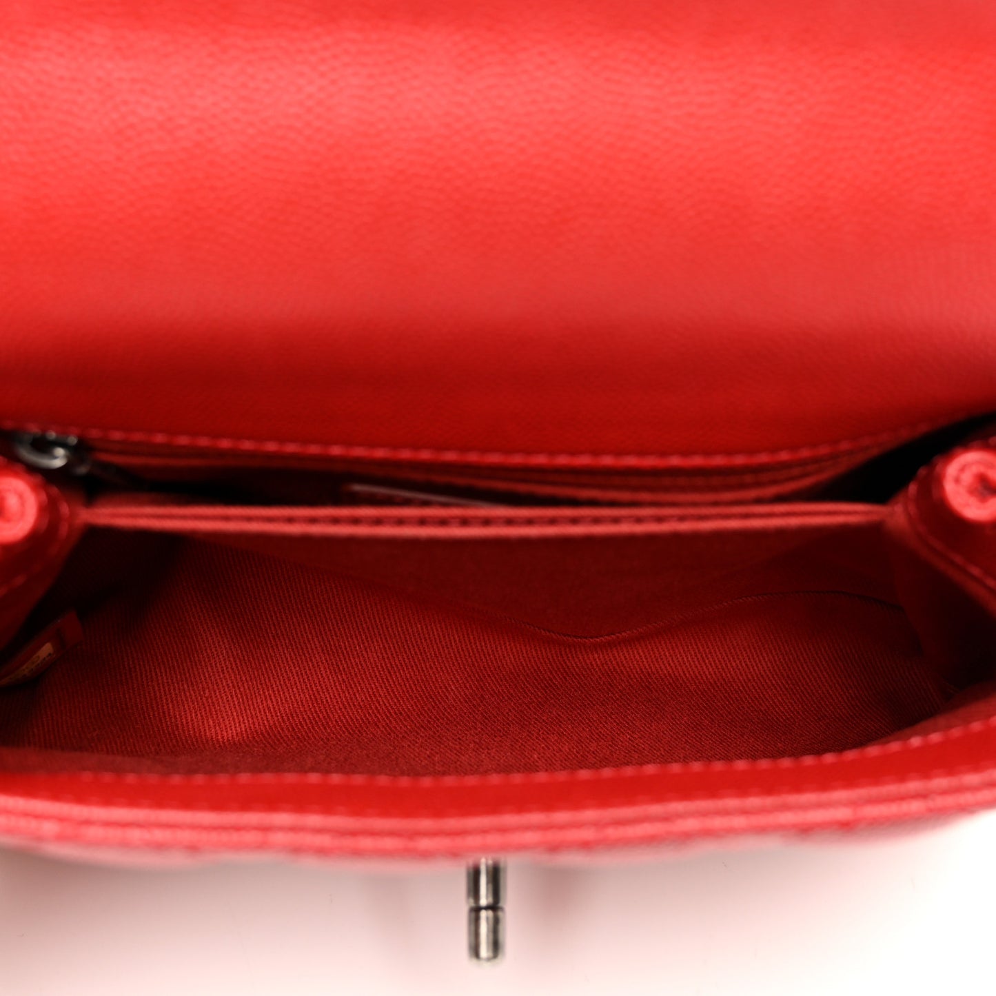 Caviar Quilted Mini Coco Handle Flap Red