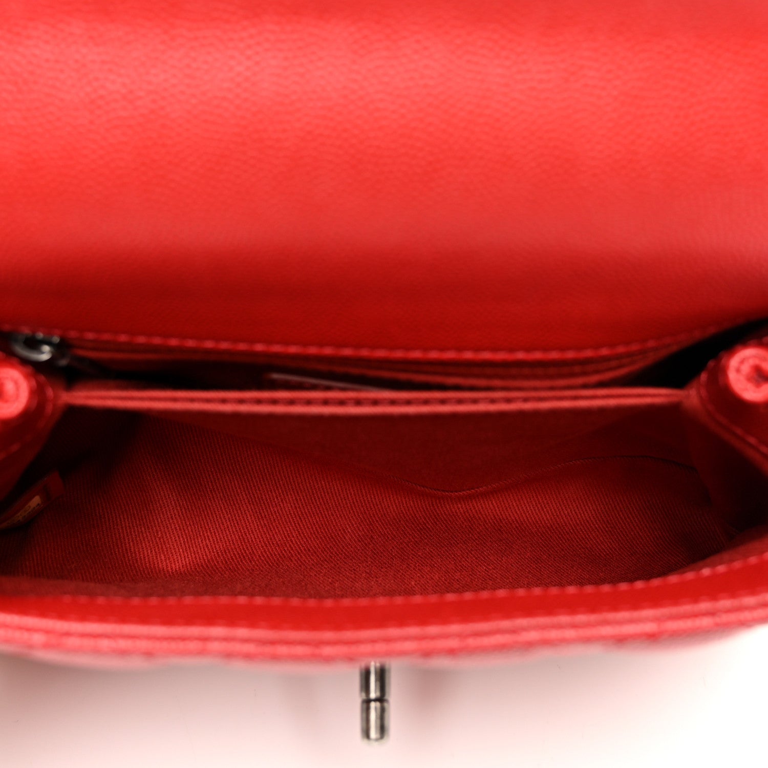 Chanel Caviar Quilted Mini Coco Handle Flap Red 5 of 10