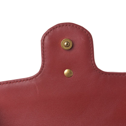 Gucci Calfskin Matelasse Super Mini GG Marmont Shoulder Bag Hibiscus Red 10 of 13