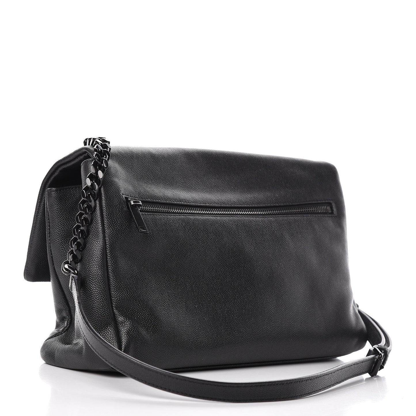 Grain De Poudre Medium West Hollywood Monogram Fold-Over Black