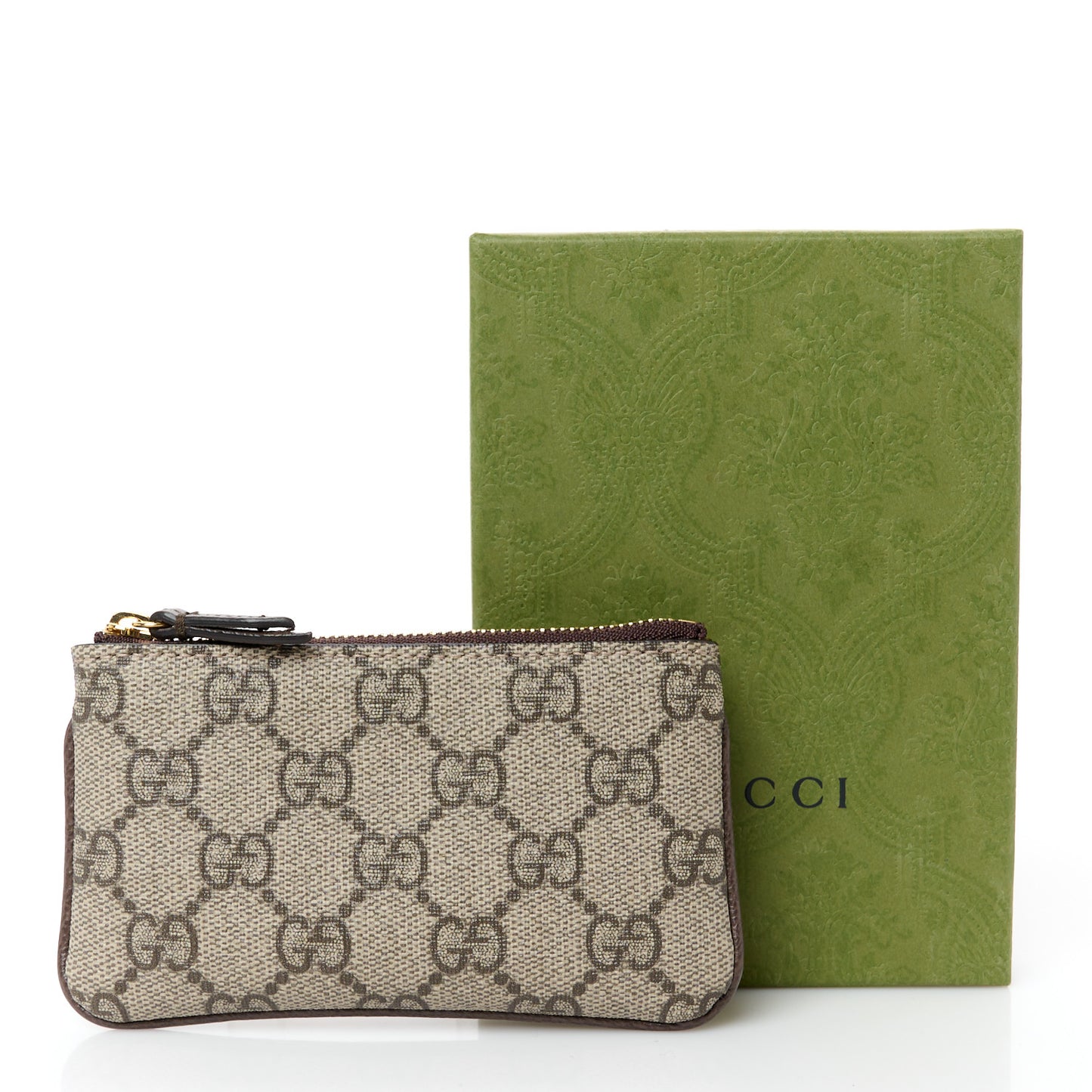 GG Supreme Monogram Key Case Brown