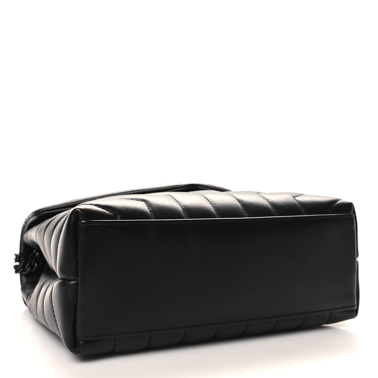 Saint Laurent Calfskin Y Quilted Monogram Monochrome Small Loulou Chain Satchel Black 4 of 10