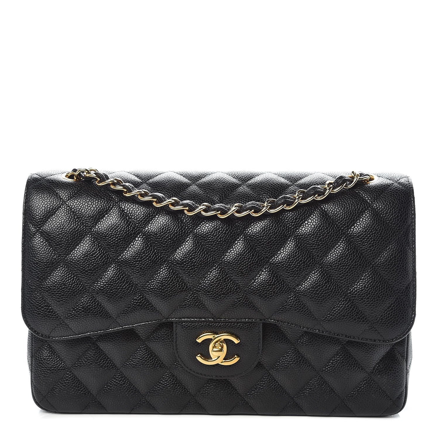 Chanel Caviar Quilted Jumbo Double Flap Black 1 of 10