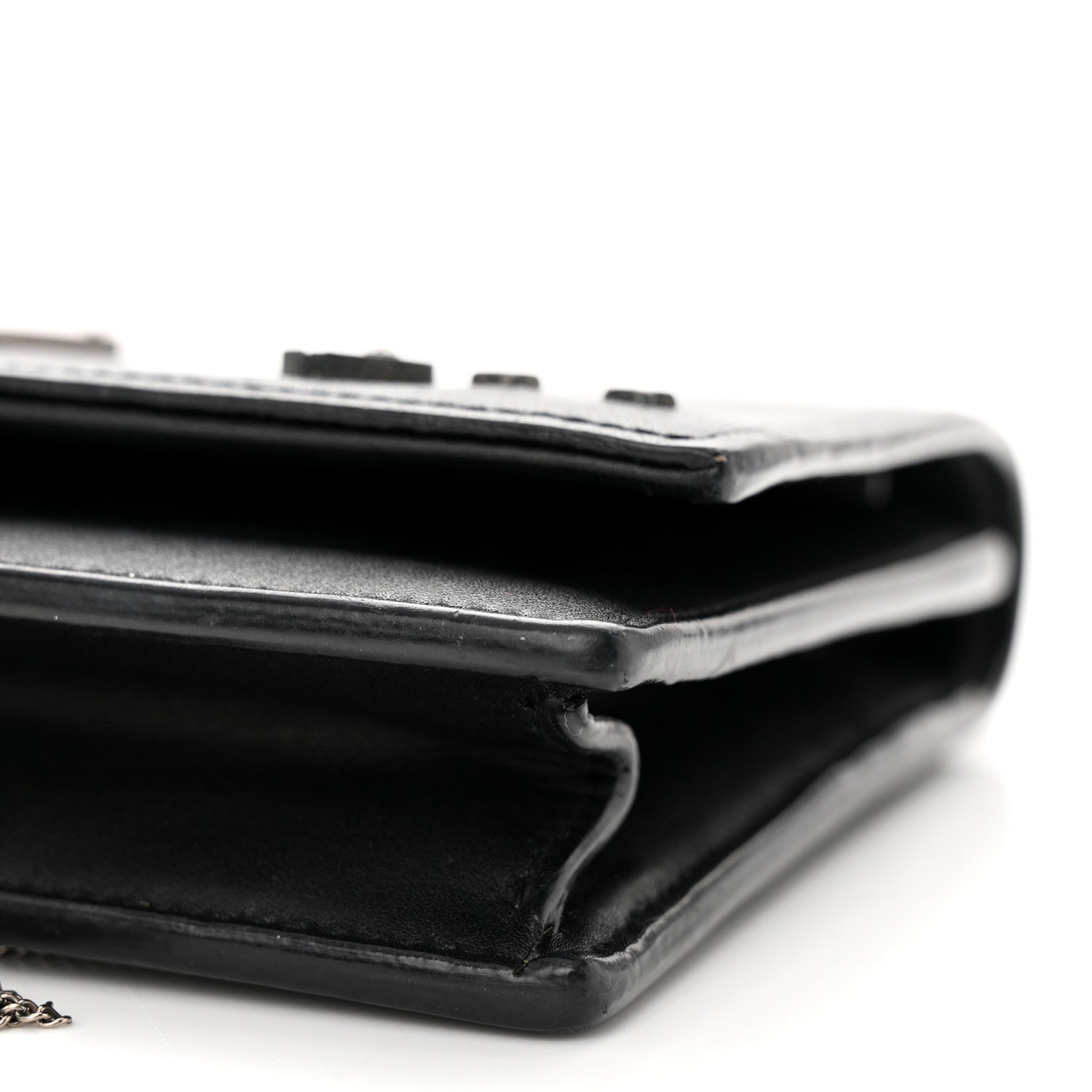 Saint Laurent Smooth Calfskin Classic Monogram Pins Kate Tassel Chain Wallet Black 9 of 14