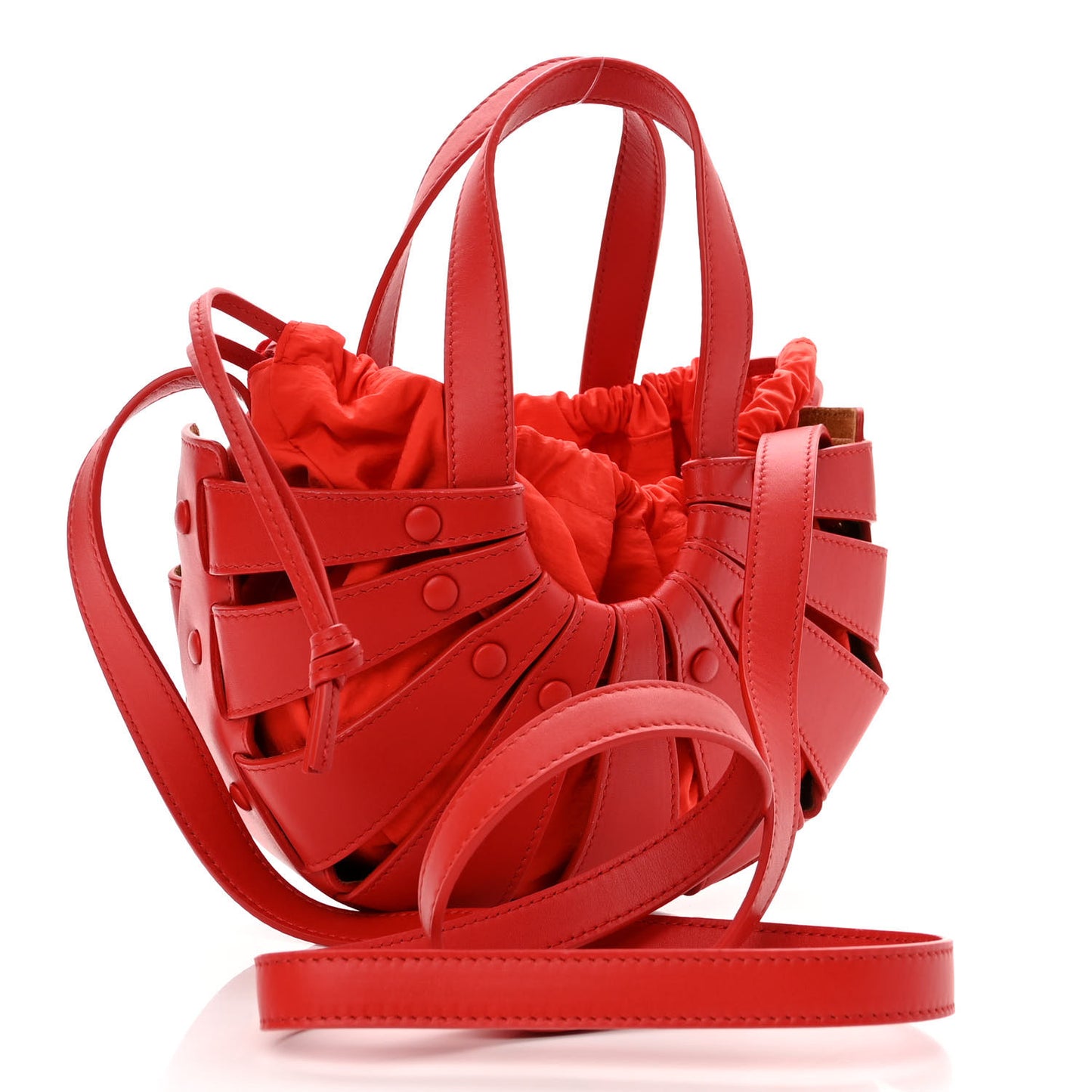 French Calfskin Small Shell Bag Chili Tomato