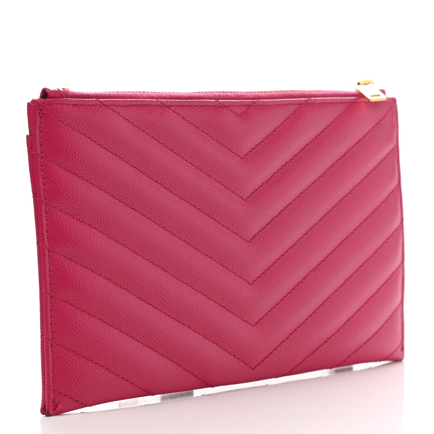 Grain De Poudre Chevron Monogram Bill Pouch Fresh Fuxia