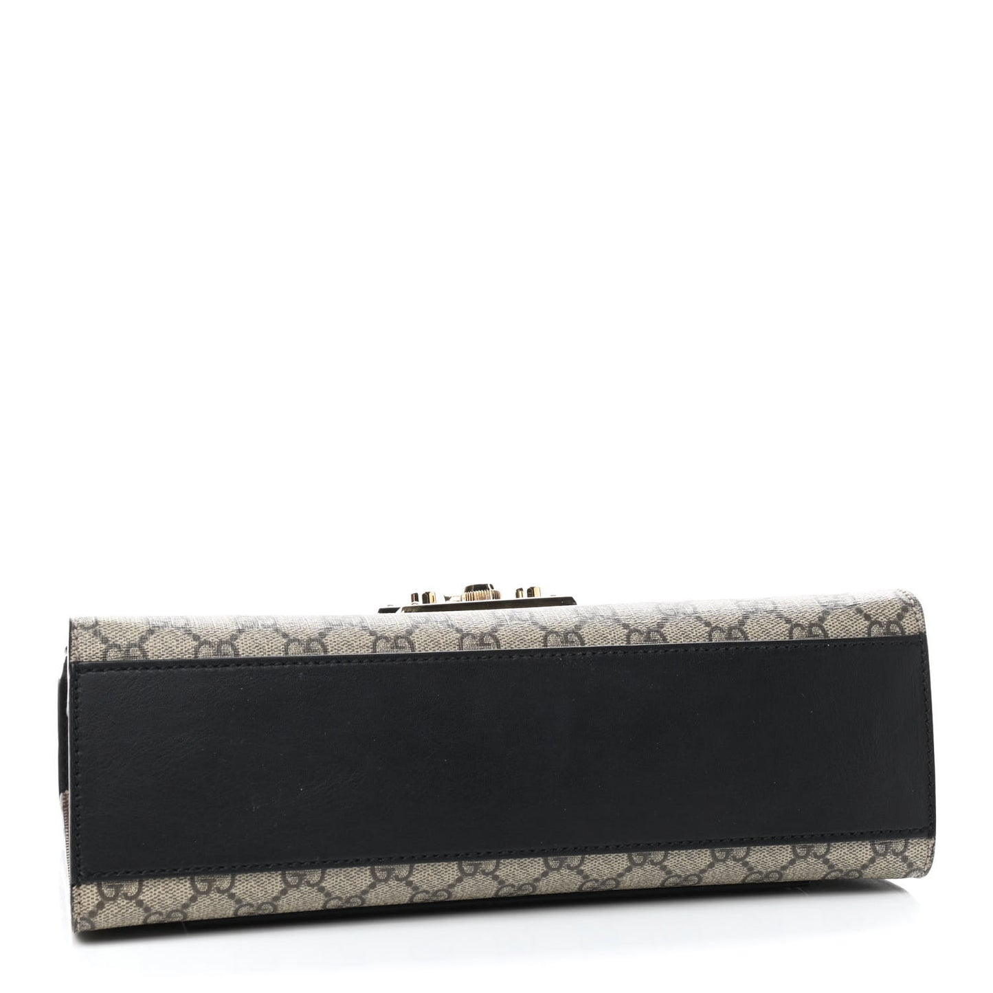 GG Supreme Monogram Calfskin Medium Padlock Shoulder Bag Beige Black Cuir