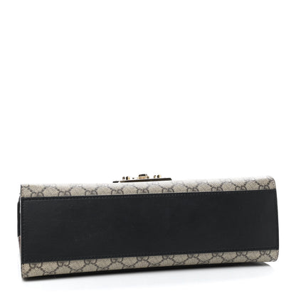 Gucci GG Supreme Monogram Calfskin Medium Padlock Shoulder Bag Beige Black Cuir 4 of 6