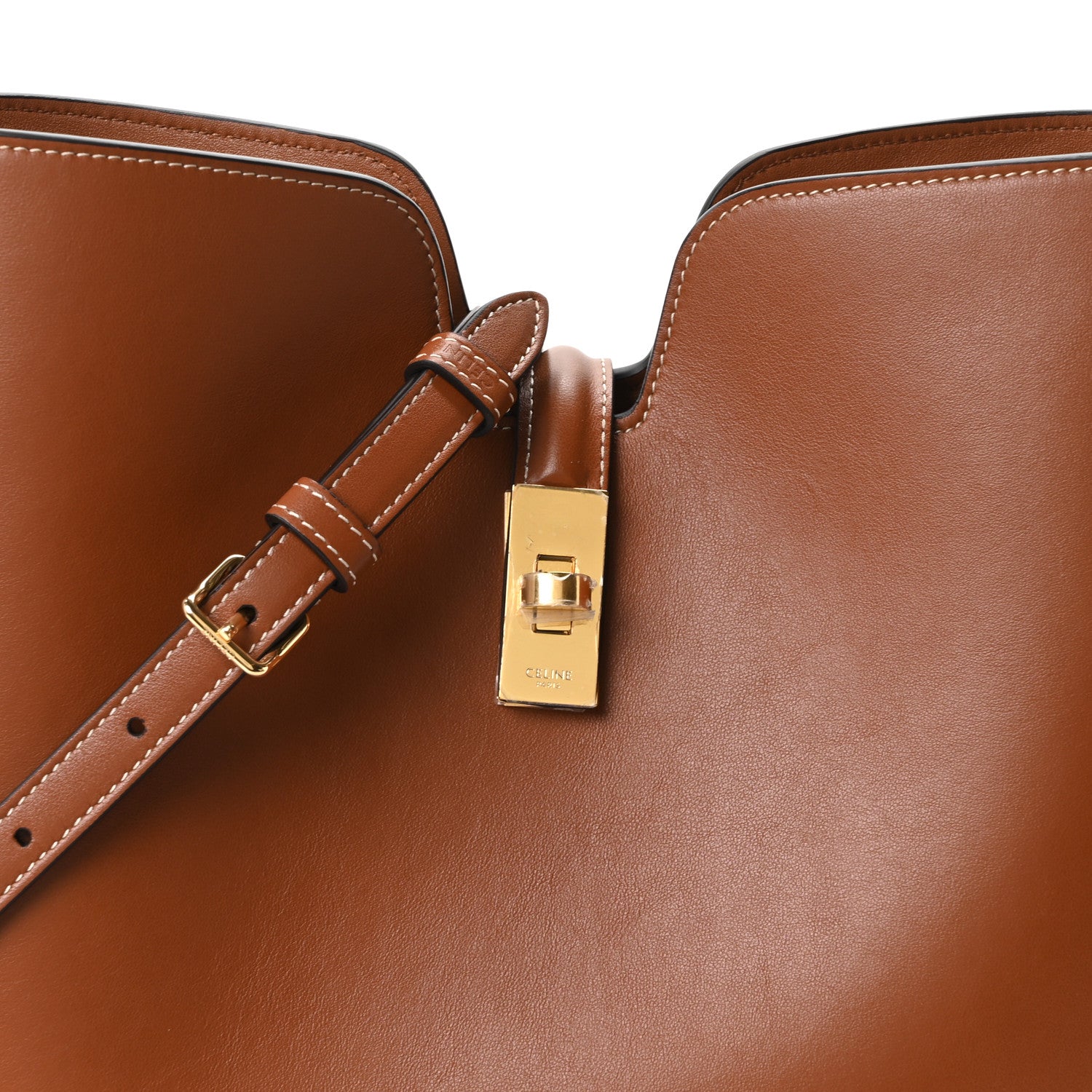 Celine Smooth Calfskin Medium Camille 16 Soft Bag Tan 7 of 9