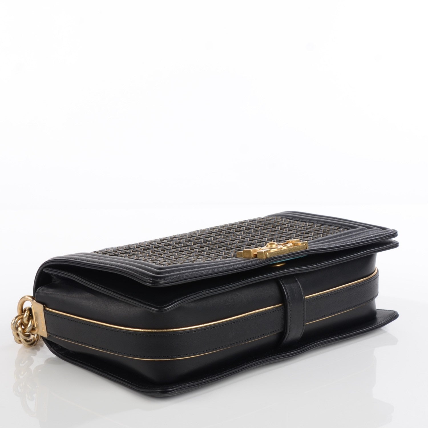 Chanel Braided Sheepskin Large Boy Reverso Flap Black 4 of 8