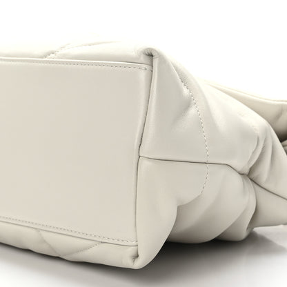 Saint Laurent Lambskin Quilted Medium Loulou Puffer Monogram Chain Satchel Crema Soft 9 of 9