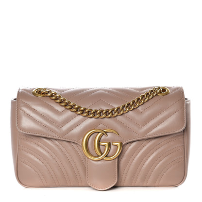 Gucci Calfskin Matelasse Small GG Marmont Shoulder Bag Porcelain Rose 1 of 9