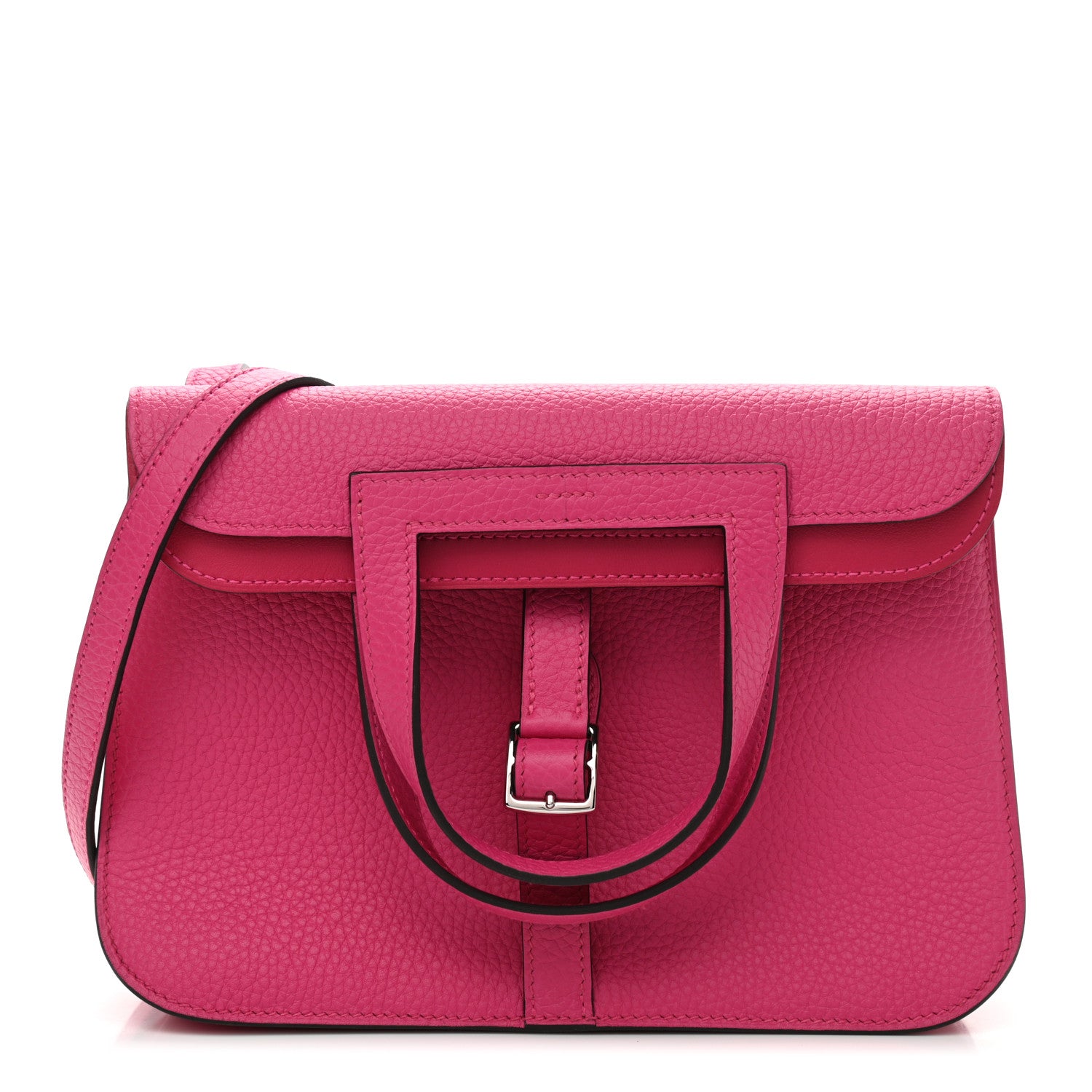 Hermes Taurillon Clemence Halzan 25 Rose Shocking 1 of 12