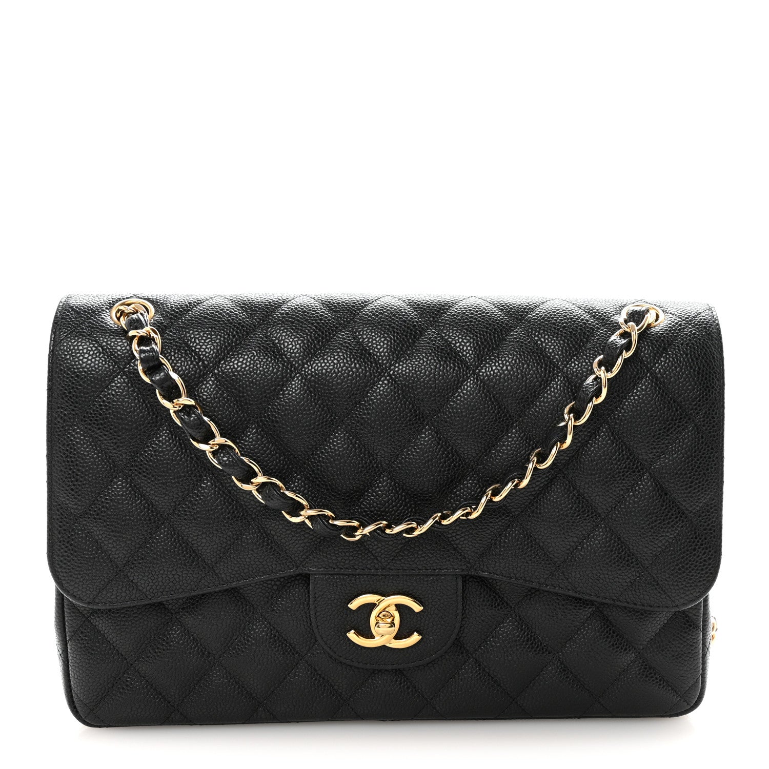 Chanel Caviar Quilted Jumbo Double Flap Black 1 of 12