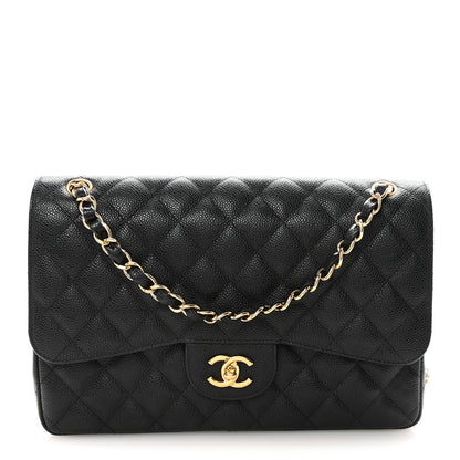 Chanel Caviar Quilted Jumbo Double Flap Black 1 of 12