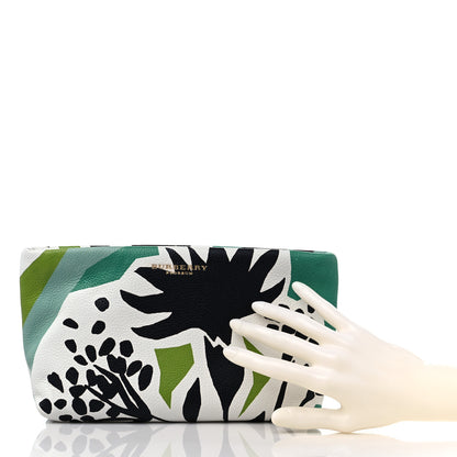 Burberry Prorsum Grained Calfskin Print Pouch Lawn Green Aqua Green 2 of 12