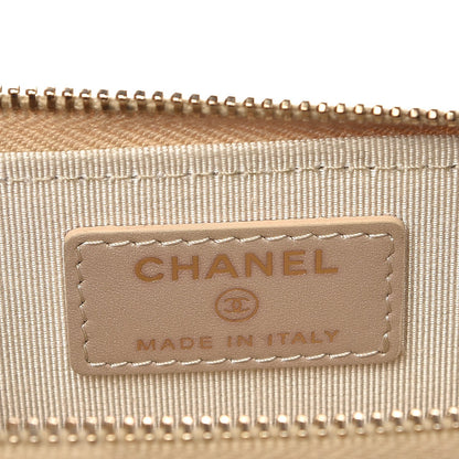 Chanel Metallic Caviar Quilted Key Holder Case Light Gold 6 of 7