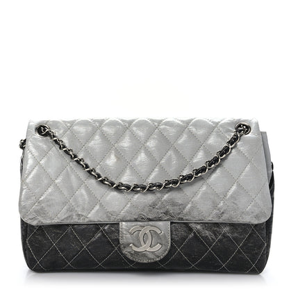 Chanel Vinyl Quilted Jumbo Melrose Degrade Flap Black 1 of 10