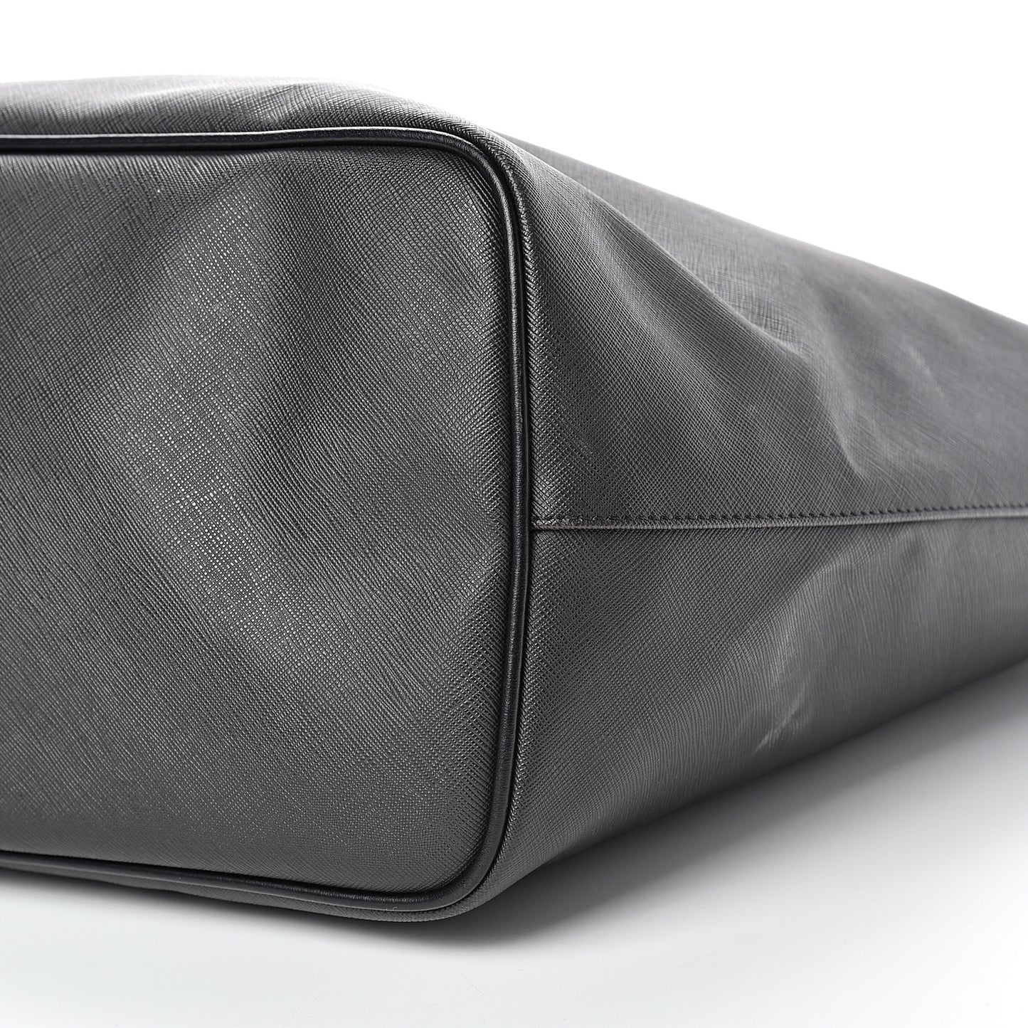 Textured Coated Canvas Bambi Print Large Antigona Tote Black