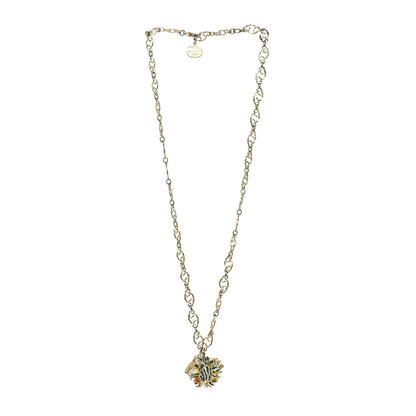 Gucci Metal Enamel Roaring Tiger Pendant Necklace Gold 3 of 5