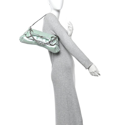 Gucci Iridescent Nappa Vertical Matelasse Medium Maxi Horsebit Chain Shoulder Bag Iridescent Salvy Green 2 of 12